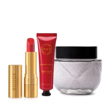 Imagem de Combo O.U.I Rouge Luxe: Creme Esfoliante 200g + Creme Mãos 30g + Batom Vermelho 3,5g