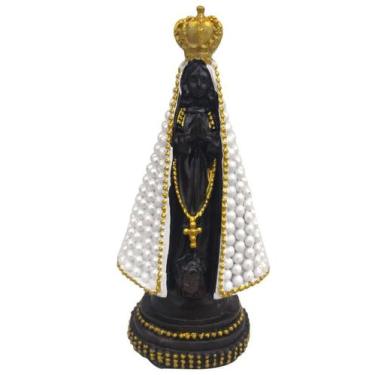Imagem de Nossa Senhora Aparecida Com Perolas Branca 17Cm - Meerchi