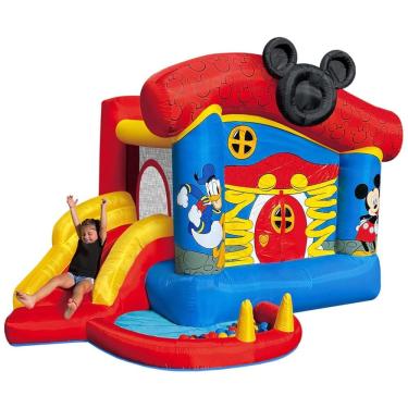 Imagem de Pula Pula Inflável com Escorregador e Piscina de Bolinhas para Crianças, Funormous Disney Mickey Mouse, Colorido