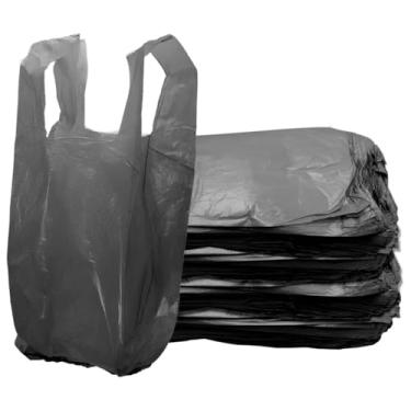 Imagem de 1000 Unidades, Sacolas Plásticas Tipo Camiseta, Pretas, 25 x 35 cm, Resistentes para Comércio, Padarias, Mercearias e Farmácias