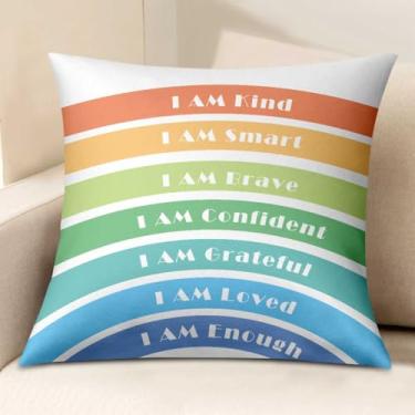 Imagem de Capas de almofada para decoração de arco-íris, boêmio, 45,7 x 45,7 cm, sala de aula, para sala de estar, berçário, sala de jogos, sofá-03