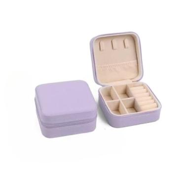 Imagem de Porta Joia Com Kit Bolsa Para Viagem Portátil caixa de armazenamento bolsa (8,roxo)