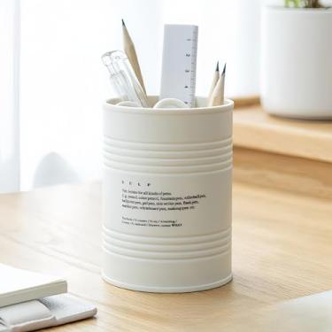 Imagem de Porta-lápis para mesa, pincéis de maquiagem, organizador simples e moderno para escritório, casa, escola (branco)