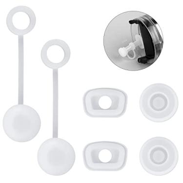 Imagem de 6 peças de rolha de derramamento de silicone, rolha de vazamento para copo Stanley 1,134 g e 850 g, tampa de canudo à prova de derramamento, acessórios de copo incluindo 2 tampas de palha, 2 tampas