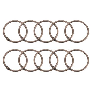 Imagem de Anéis de cortina de chuveiro, 15 peças - Ganchos de cortina de chuveiro redondos de aço carbono, anéis de encadernação de folhas soltas de 3,8 cm para varões de cortina de chuveiro (cobre)