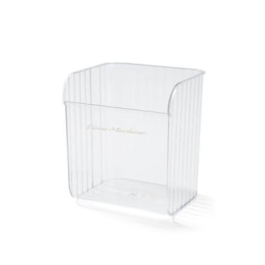 Imagem de Organizador de geladeira de plástico para geladeira porta lateral caixa de armazenamento de alimentos cozinha (branco)