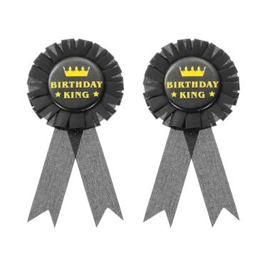 Imagem de Generic BIRTHDAY KING Ribbon, broche de crachá de folha de flandres em tecido acetinado para broches, presentes e decorações de festa, One Size, Metal, Sem Pedra Preciosa