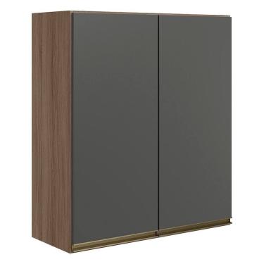 Imagem de Armario Aereo 2 Portas Mdf 70 Cm Kali 12208 Carvalho Toq Chumbo Nicioli Carvalho Toq Ch...