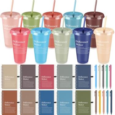 Imagem de Marspark 20 conjuntos de presentes para mulheres e homens, presentes de agradecimento de funcionários de Natal a granel inspiradores copo de agradecimento cadernos motivacionais com caneta para