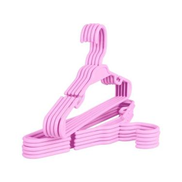 Imagem de Kit 100 Cabide Infantil De Plástico 5,5mm Rosa - Amilplast