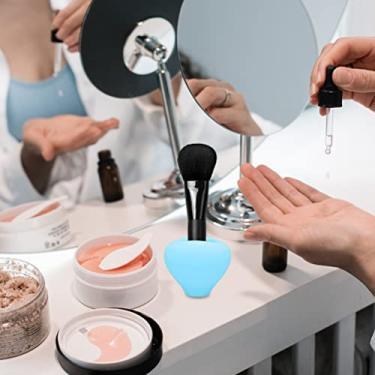 Imagem de Akozon Tampas de Pincel de Maquiagem Titular - Capa de Poeira de Silicone Reutilizável para Viagem e Casa, Mantém Os Pincéis Limpos e Protegidos (azul)