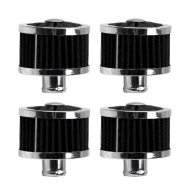 Imagem de RYANSTAR RACING 4 peças 23 mm tampa de válvula de ventilação de alto fluxo filtro de respiração filtro de ar universal para carro filtro de entrada de ar frio pequeno filtro de ar respiro capa de