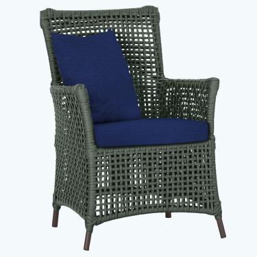 Imagem de Poltrona Igapó Alumínio Pintura Marrom Corda Náutica E10 Verde