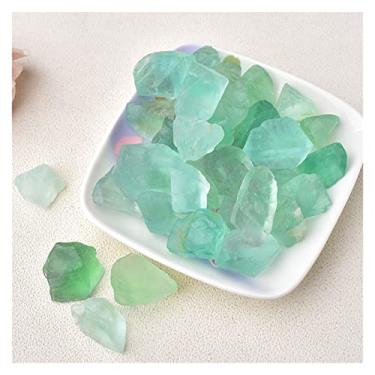 Imagem de Cheio de pedras preciosas e cristais de textura pedra de cristais naturais, amostra de ametista, quartzo rosa forma irregular pedra de rocha áspera, decoração de aquário (cor: fluorita verde, tamanho