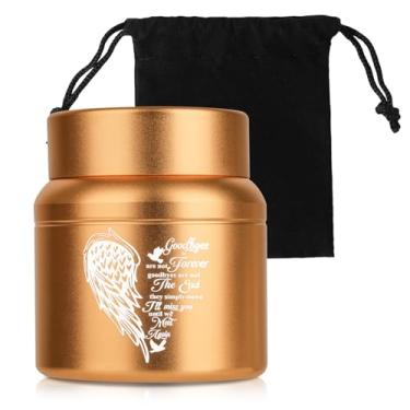 Imagem de Urnas pequenas para lembrança de cinzas humanas, mini urna de cremação decorativa de 5 cm de altura para homens e mulheres, animais de estimação - ouro