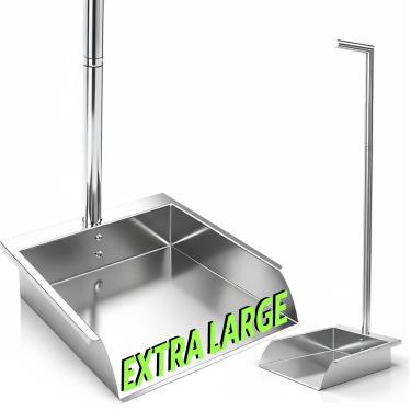 Imagem de Pá de lixo de aço inoxidável para uso doméstico, comercial, garagem e jardim (item único)