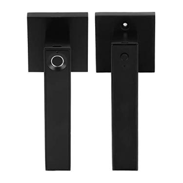 Imagem de Fechadura de porta inteligente, bloqueio de impressão digital, antifurto, fechadura eletrônica, entrada sem chave, alta taxa de reconhecimento para escritório administrador, preto, liga de zinco