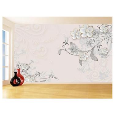 Imagem de Papel De Parede 3D Floral Textura Sala Flores 3,5M Xfl305 - Você Decor