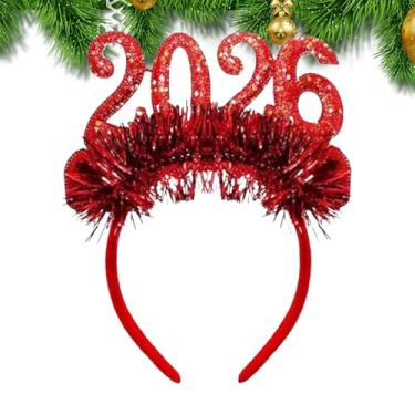 Imagem de Bandanas de festa | Tiara com glitter 2026, acessórios de cabelo para fantasia de véspera de ano novo - para eventos de aniversário de fantasia feminina