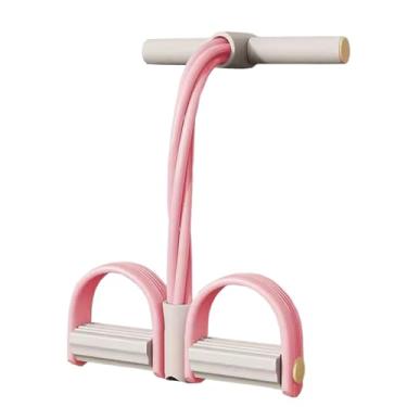 Imagem de Corda elástica para sentar | Pedal de corda de exercício de 4 tubos com alças - Equipamento de treinamento físico doméstico para abdômen, núcleo da perna, tornozelo, cintura, emagrecimento, musculação