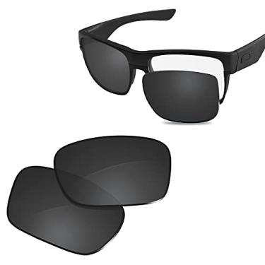 Imagem de Lentes de óculos de sol Glintbay de substituição 100% precisas para Oakley TwoFace OO9189, Polarized Advanced Black, Small