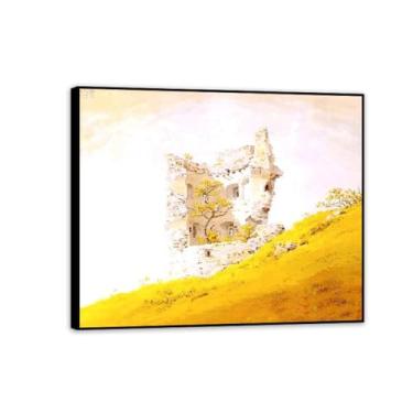 Imagem de Ruínas do Castelo de Teplitz por Caspar David Friedrich Impressões em tela Well Decor The World Classic Art Reproduções de arte grande giclée arte de parede para sala de estar decoração de casa 85 x