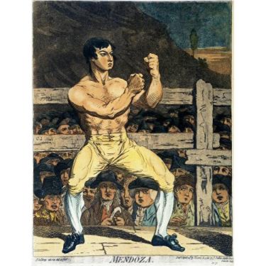 Imagem de Pôster impresso do campeão de boxe 1790S Nthe English Boxing Champion Daniel Mendoza (C1763-1836) gravura C1788-95 de James Gillray (45,7 x 60,8 cm)