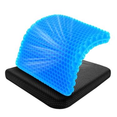 Imagem de MACEVIA Almofada de assento de gel para ficar sentado por muito tempo, almofada de cadeira de gel respirável, almofada de alívio de pressão para cadeira de rodas, cadeira de escritório, assento de