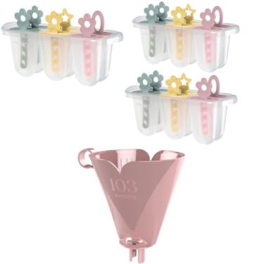 Imagem de Conjunto de 1 Suporte para Filtro de Café 103 Rosa + 3 Forma de Mini Picolés em Plastico