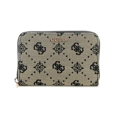 Imagem de GUESS Carteira Melinda com zíper médio, logotipo preto