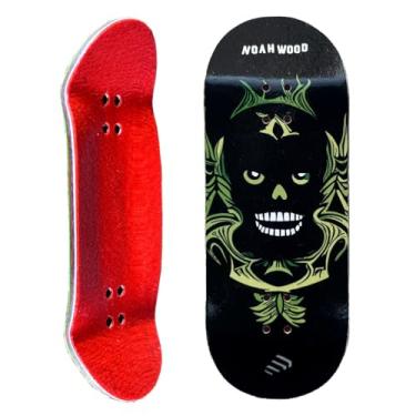 Imagem de Noahwood Mini deck de skate Pro côncavo profundo (6 camadas de madeira de bordo colorido 35 x 97 mm feito à mão (preto gost)