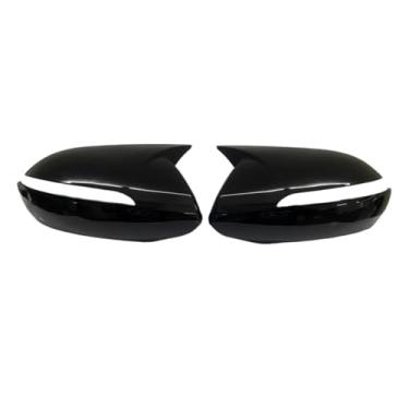 Imagem de 2 peças tampa do espelho retrovisor lateral do carro tampa asa compatível com Kia Sportage KX5 2011 2012 2013 2014 2015(Glossy Black)