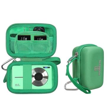 Imagem de Tourmate Capa rígida de armazenamento para câmera digital CAMKORY/VAHOIALD/QONGUDS/Fleafer/WONNIE/VYNCS/SMARTKLIK/Rovemre/YiFuar/Focusify/Canon PowerShot 180 190/Sony DSCW800 830 (apenas capa) (verde)
