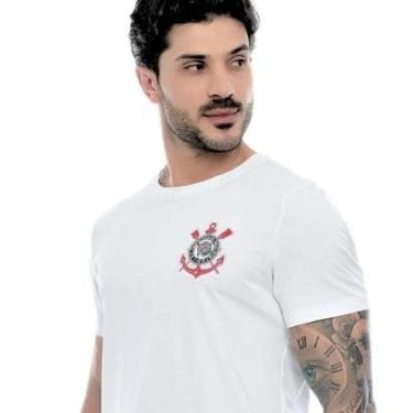Imagem de Camisa Torcedor Corinthians Algodão Branca Masculina-Masculino