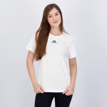 Imagem de Camiseta Adidas Small Logo Feminina Branca e Preta-Masculino