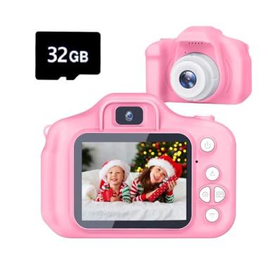 Imagem de Presentes de câmera infantil para meninas de 3, 4, 5, 6, 7, 8 anos, brinquedos para meninas de 5 a 7 anos, câmera infantil para crianças, presentes de aniversário de Natal e meninos com cartão SD de