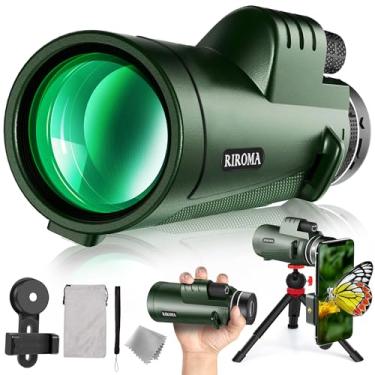 Imagem de Telescópio monocular 40 x 60 com suporte para smartphone e tripé, monóculos compactos Power Prism para adultos e crianças, mira monocular HD para observação de pássaros, caminhadas, shows e viagens