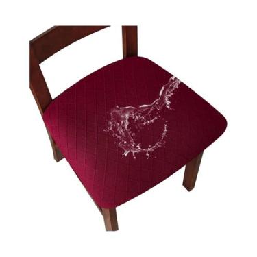 Imagem de Capa De Assento Elástica Impermeável Para Cadeira De Jantar, Almofada 