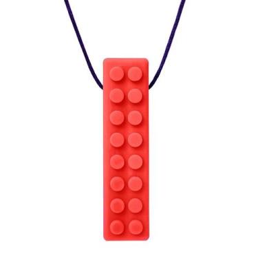 Imagem de Colar Mordedor Texturizado Brick Stick - ARK Therapeutic, Vermelho (Pa