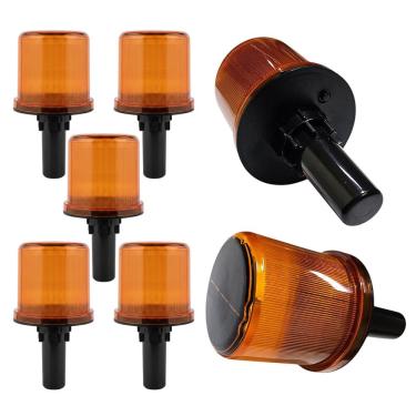 Imagem de Sinalizador Solar Viario  Kit 5 Uni Cone Led Obra Transito Sinalizacao Emergencia Alerta Seguranca Rua Rodovia Pista