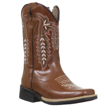 Imagem de Bota Infantil Bico Quadrado Marrom Cow Way 37026
