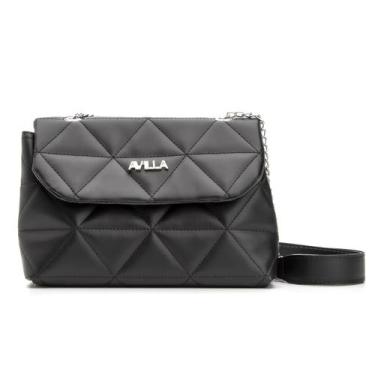 Imagem de Bolsa Feminina Pequena Tiracolo Baú Sacola Lançamento Avilla, Preto