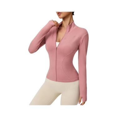 Imagem de Jaqueta Esportiva Feminina De Manga Longa Com Efeito Modelador, Gola A