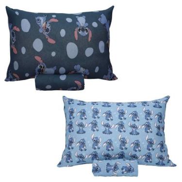 Imagem de Kit 2 Roupa Cama Stitch Menina Com Elástico Solteiro 2 Jogos - Portall