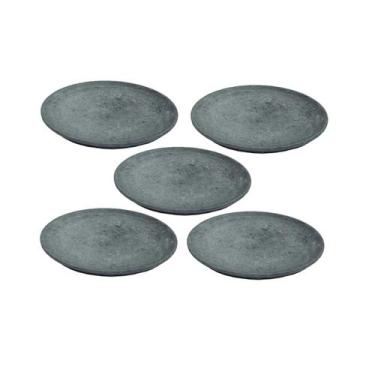 Imagem de Kit 5 Pratos Raso Redondo Pedra Sabão Sobremesa e Bolos 30cm - Industr