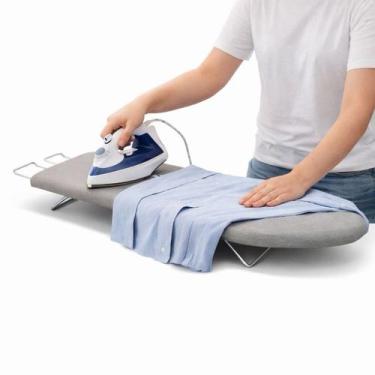 Imagem de Tabua De Passar Roupa Cinza Portátil E Mesa Com Porta Ferro Retrátil c