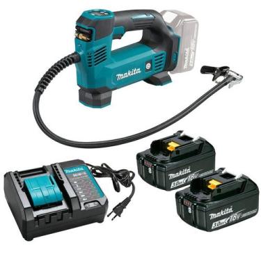 Imagem de Compressor de Ar e Calibrador Makita 18v Dmp180z + 2 baterias de 3,0 A