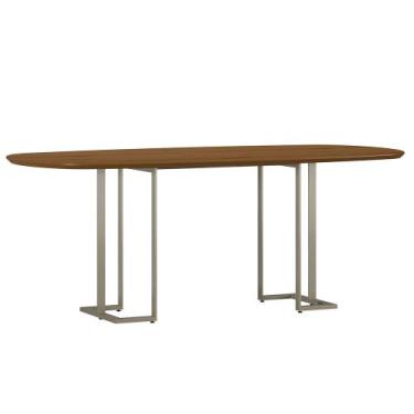 Imagem de Mesa de Jantar 8 Lugares Retangular Orgânico 200cm Pés Industrial Alin