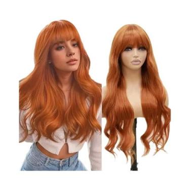 Imagem de Peruca Sintética Longa Ondulada Rosa De 26 Polegadas Para Festas De Fi