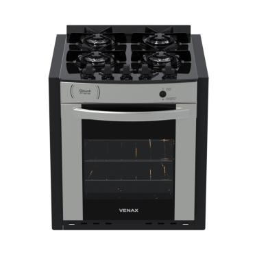 Imagem de Fogão De Embutir 4 Bocas Gaudi Prisma Vitreo BL Inox Gás GLP Forno GDPMV450 - Venax 25373